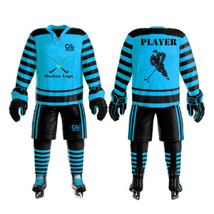 Prix d'usine sur mesure de qualité supérieure prix raisonnable uniforme de hockey sur glace 100% tissu polyester uniforme de hockey sur glace - Product Image 5