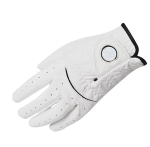 Gants de golf unisexes en cuir Cabretta pour gaucher, antidérapants, avec logo personnalisé, fermeture auto-agrippante, en peau de mouton, vente en gros - Product Image 2
