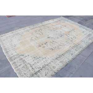 Alfombra Turca Vintage Grande de 6.3x9.4 pies, Alfombra de Lana Azul - Product Image 3