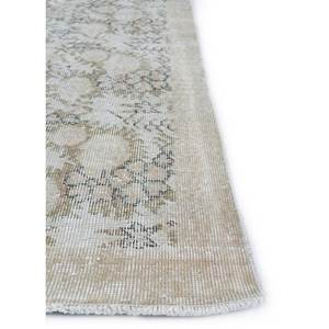 พรมขนสัตว์ถักมือลายดอกไม้สไตล์วินเทจและลายเรขาคณิตสีเบจและสีน้ำตาล สำหรับห้องนั่งเล่นวัยรุ่นหรือทางเดิน รูปทรงสี่เหลี่ยมผืนผ้า รุ่น Pae-2185 - Product Image 4