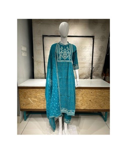 Nuevo Vestido camisero de seda y rayón bordado para mujer, manga larga, Shalwar Kameez pakistaní para Bodas de fiesta, estilo indio - Product Image 6