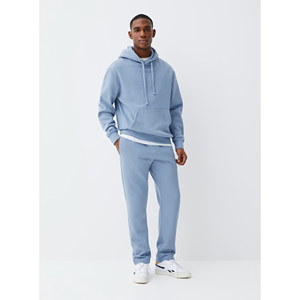 Survêtement 2 en 1 pour homme, sweat-shirt à capuche et pantalon de survêtement, logo personnalisé, léger, 600 GSM, 100% coton, hiver - Product Image 2