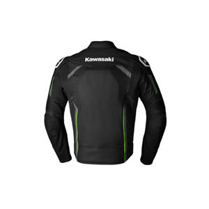 Veste en cuir officielle Kawasaki Rimini pour homme, modèle noir et vert, taille XL, coupe-vent, pour moto, course automobile, vêtements de sport - Product Image 1