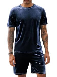 Hommes 2025 nouvelle mode loisirs voyage été couleur unie short à manches courtes survêtement - Product Image 5