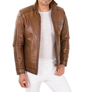 Chaqueta de Cuero Genuino para Hombre, Estilo Universitario, Clásica de Invierno 2026, Chaqueta Trucker Profesional Personalizada Informal para Hombre - Product Image 1