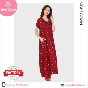 Fourniture OEM de robe de nuit bleue en rayonne de qualité optimale pour les femmes vêtements de nuit longs à usage domestique modèles de vêtements de salon d'été de luxe pour le printemps - Product Image 5