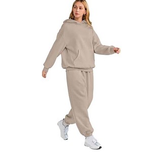Silk <b>Screen</b> Printing Tracksuit Sportswear Training Jogging Wear Tracksuits Winter Pullover 2pcs Sets OEM Service Women - Product Image 4