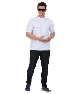 Streetwear venta al por mayor algodón orgánico PV en diferentes métodos de impresión Material blanco camiseta negra Camiseta de manga larga Camiseta de los hombres - Product Image 6