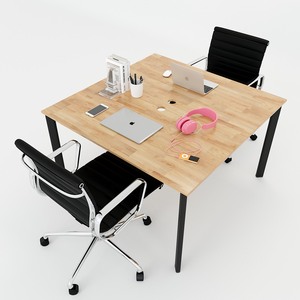 HBOV012 4-Person Modular Oval Concept Cluster Conference <b>Table</b> 120x120 Contemporary <b>Office</b> Furniture Iron Assembled Legs Hotels - Product Image 2
