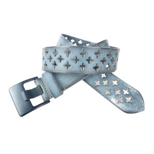 Cinturón de cuero genuino vintage hecho a mano para hombre, diseño perforado Buck de latón macizo 100%, punzonado cruzado de cuero de búfalo - Product Image 1