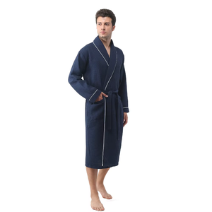 Peignoir éponge taille XL unisexe tissu tricoté gaufré avec impression unie Peignoir spa unisexe pour la maison saison d'automne fabriqué en Turquie - Product Image 3