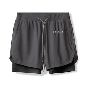 Shorts de sport pour hommes, solides, écologiques, service OEM, athleisure, fitness, course à pied, entraînement, respirants, double couche, salle de sport - Product Image 6