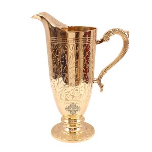 Indian Art Villa 1600 ML Pure Brass Kalamkari Jug Pitcher with Designer Handle for Gifts Elegant Handcrafted Indian <b>Cup</b> - Product Image 6