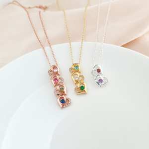 Personalized Children's & Women's Birthstone <b>Name</b> <b>Necklace</b> 925 Sterling <b>Silver</b> Custom Jewelry Daily Wear Style - Product Image 1