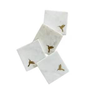 Dessous de verre à vin pour cuisine et table Design moderne Dessous de verre carrés en marbre Look Thé Table basse Décoration et accessoires - Product Image 2