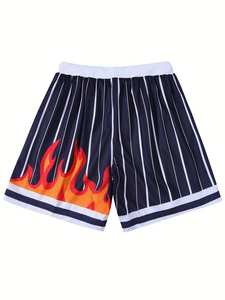 Pantalones cortos deportivos informales de verano para hombre, malla transpirable con estampado por sublimación y bolsillos, estilo informal de talla grande - Product Image 2