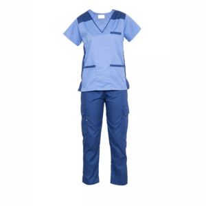 Uniforme de sarga elástica de LICRA cómoda de alta calidad unisex, uniforme de enfermera para correr, venta al por mayor, pantalones superiores, conjuntos de uniformes de hospital - Product Image 5