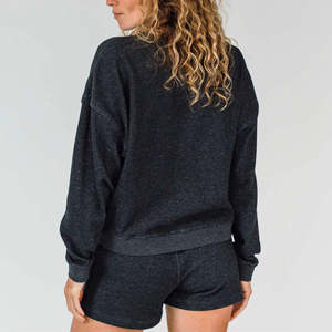 2025 nueva moda mujer sudadera de algodón de alta calidad Casual Otoño Invierno pulóver con ajuste holgado y patrón sólido - Product Image 3