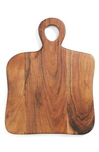 Tabla de cortar de madera de acacia rectangular grande de primera calidad con mango Ideal para cortar carnes, verduras y preparación en la cocina - Product Image 4