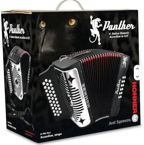 Acordeón Diatónico Panther de 3 Filas, Color Negro, Tamaño 48, Nuevo - Product Image 6