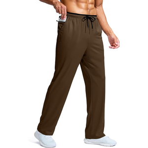 Pantalones de chándal con bolsillos para hombre, pantalones antiarrugas para entrenamiento de gimnasia, pantalones antiarrugas para hombre, pantalones teñidos lisos - Product Image 1