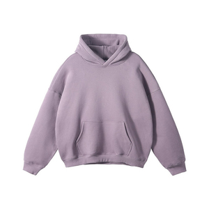 Sweats à capuche personnalisés pour homme coton bouffée sérigraphie pull surdimensionné épaules tombantes poids lourd haute qualité basiques à capuche - Product Image 5