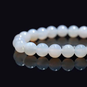 100% Natural Blue Lace Agate 8 mm Beaded Round <b>Bracelet</b> 7 Inches <b>Ball</b>-shaped for Gift - Product Image 5