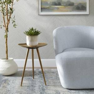 Lily Pad Table d'appoint en métal en laiton antique Table d'appoint au design moderne pour salon ou chambre à coucher meubles métal or rond petit - Product Image 1