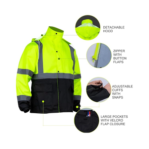 Hot Selling Unisex High Visibility Reusable Waterproof Reflective Safety Work <b>Jacket</b> & Raincoat Customized Color All Seasons - Product Image 3