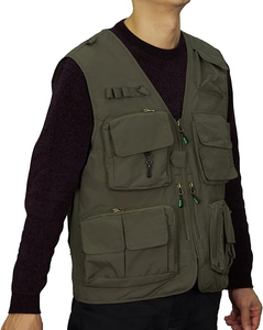 Gilet surdimensionné pour homme en coton personnalisé, style journaliste de la jungle, chasse, appareil photo, avec plusieurs poches pour un usage décontracté en hiver - Product Image 2