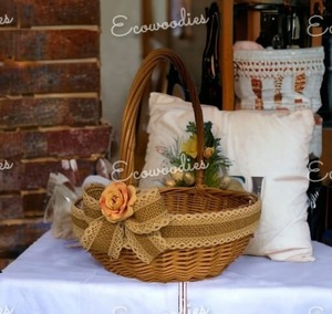 New Fashion Hastashilp Natural Rustic <b>Wicker</b> Flower <b>Basket</b> for Home Wedding Party Festival Decoration Rattan Flower <b>Basket</b> - Product Image 1