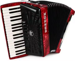 Accordéon avec soufflet noir et design rouge pour performance professionnelle - Product Image 3