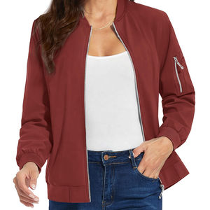 Veste bomber pour femme de haute qualité, tendance 2025, style hiver, tricotée, coupe-vent, imperméable, séchage rapide, impression de logo personnalisée - Product Image 1