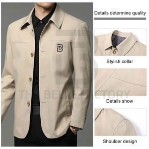 Veste de bureau pour hommes de haute qualité avec col montant Matériau en toile de qualité supérieure Conception OEM Street Wear Prix bas-Fabriqué au Pakistan - Product Image 2