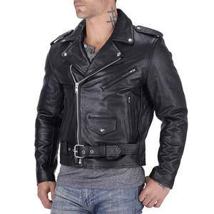 Genuine Leather jacket for men <b>All</b> Sizes with Custom Logo and Label High Quality Classic College Style trucker Leather Jackets - Product Image 3