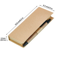 Juego de Notas Adhesivas de Papel Kraft Reciclado con Logotipo Personalizado, Porta Notas con Bolígrafo y Regla, Marcadores de Página Coloridos para Regalos Promocionales