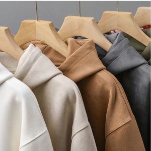 2023 automne hommes 420G lourd lisse polaire sweat à capuche coupe ample couleur unie à manches longues vêtements d'hiver - Product Image 3