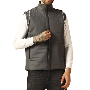 Gilet à bulles avec logo personnalisé pour hommes-Gilet coupe-vent sans manches chaud superposé Gilet moderne respirant style de rue Gilet bouffant - Product Image 6