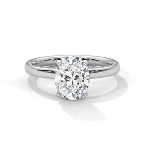 1.67ct Oval Cut CZ <b>Solitaire</b> <b>Ring</b> 925 Sterling <b>Silver</b> Classic Engagement Band - Product Image 5
