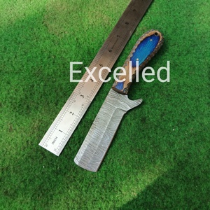 Cuchillo cortador de toro de acero de Damasco hecho a mano personalizado, cuchillo vaquero de hoja fija de caza para acampar con Funda de cuero, cuchillos japoneses - Product Image 6