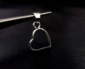 10k or 925 argent Sterling pendentif en forme de coeur 10mm lunette avec cendres résine remplissage blanc réglage pierre souvenir breloque bijoux - Product Image 4