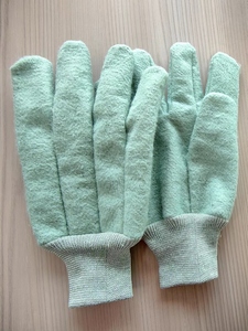 Guantes de trabajo de algodón verde Palma simple/doble con muñeca de punto Guantes de trabajo duraderos Nueva llegada - Product Image 4