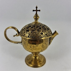 Incensario de incienso de latón Eternal Praise, quemador de incienso de Iglesia Vintage para ambiente ceremonial y espiritual - Product Image 3