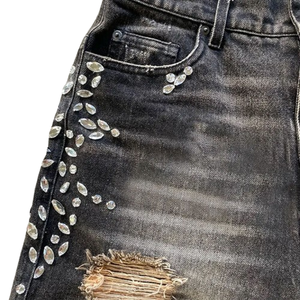 Shorts en jean Streetwear d'été en détresse de haute qualité pour hommes Shorts en denim baggy personnalisés pour hommes - Product Image 5
