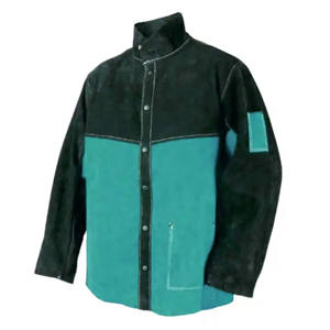 Veste de soudage en cuir de grain élevé et en daim, veste de sécurité en cuir de vachette fendu résistant - Product Image 2