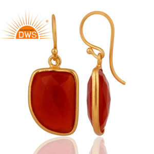 Red Onyx Faceted Gemstone Bezel <b>Set</b> Drop Earring 925 <b>Silver</b> Jewelry Supplier Classic Collection - Product Image 3