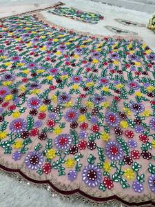 NUDAL WEAR LOURD DOUX NET RÉEL MIROIR TRAVAIL LEHENGAS CHOLI AVEC DUPATTA - Product Image 5