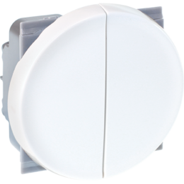 Interrupteurs à double bouton-poussoir blanc COMETE - Product Image 1