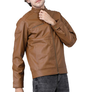 Veste en cuir vintage décontractée pour homme, style motard, avec poche, nouvelle collection printemps, veste en cuir PU pour homme, automne - Product Image 3