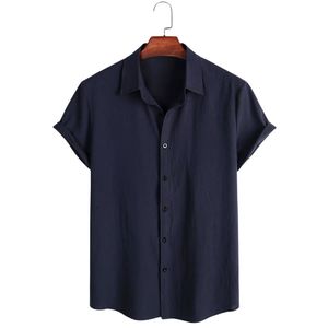 Men Casual Cuban Collar <b>Short</b> <b>Sleeve</b> <b>Button</b> <b>Up</b> Shirt custom color stylish and comfortable for wholesale - Product Image 1